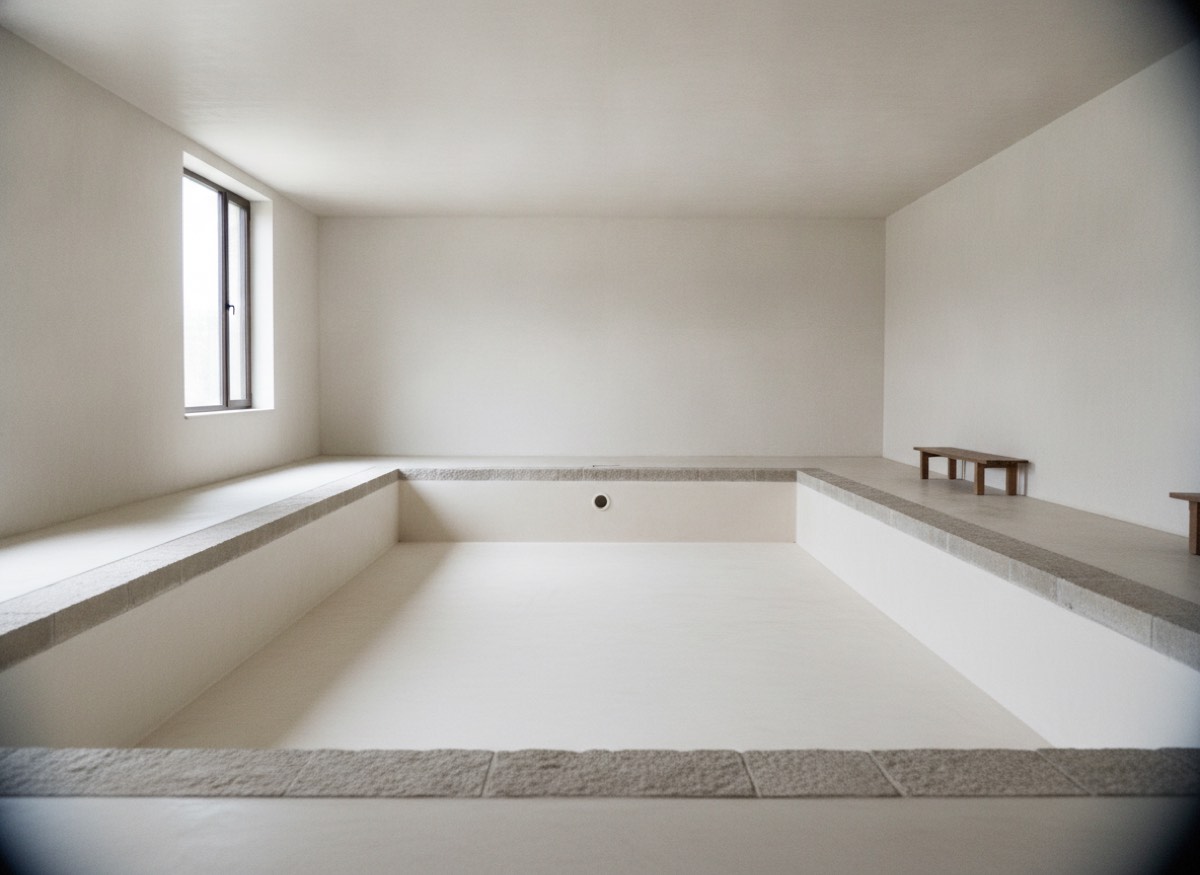 Pool basin, before and after, before