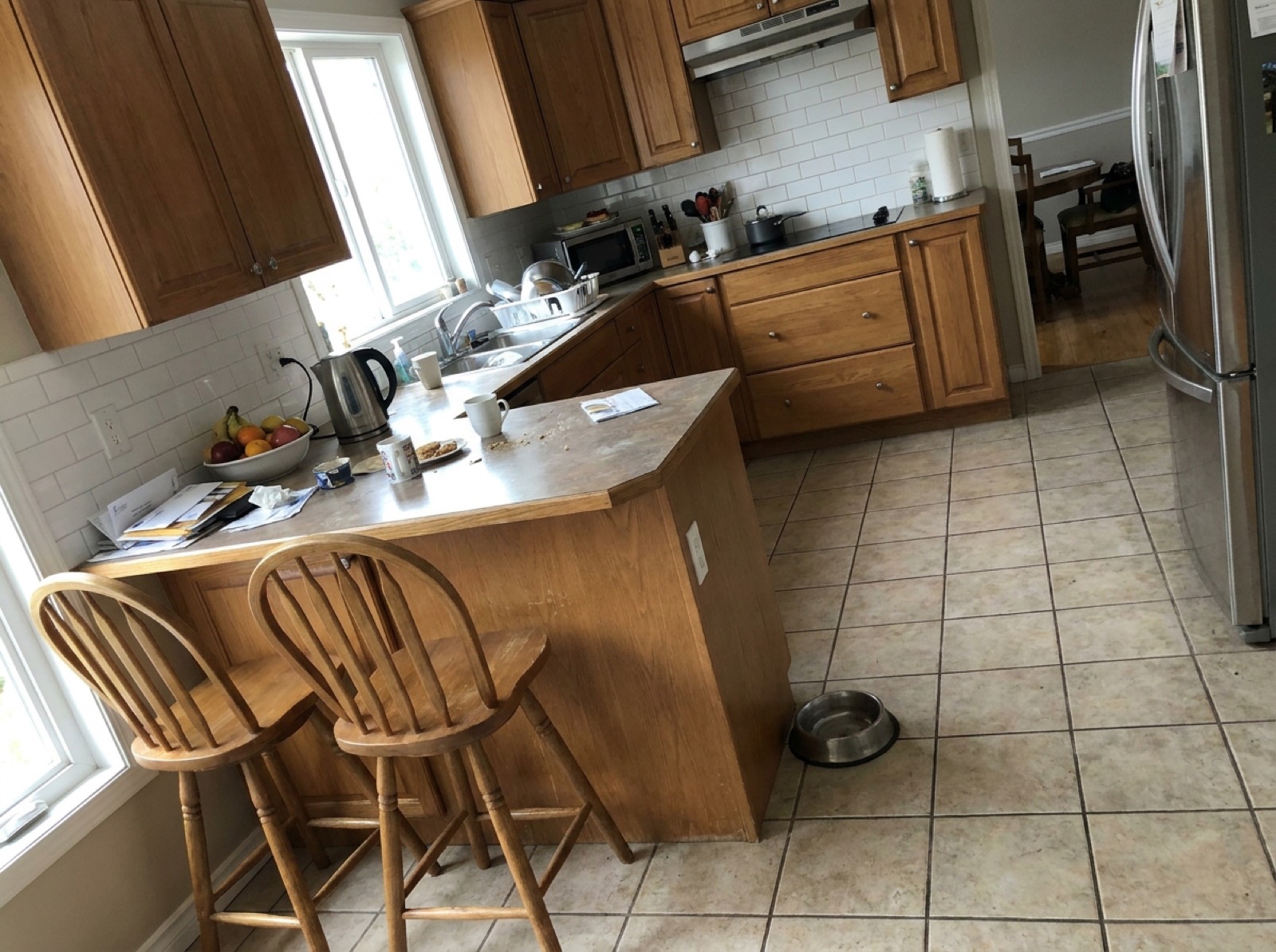 Tile & Stone: the same room before and after the render, before